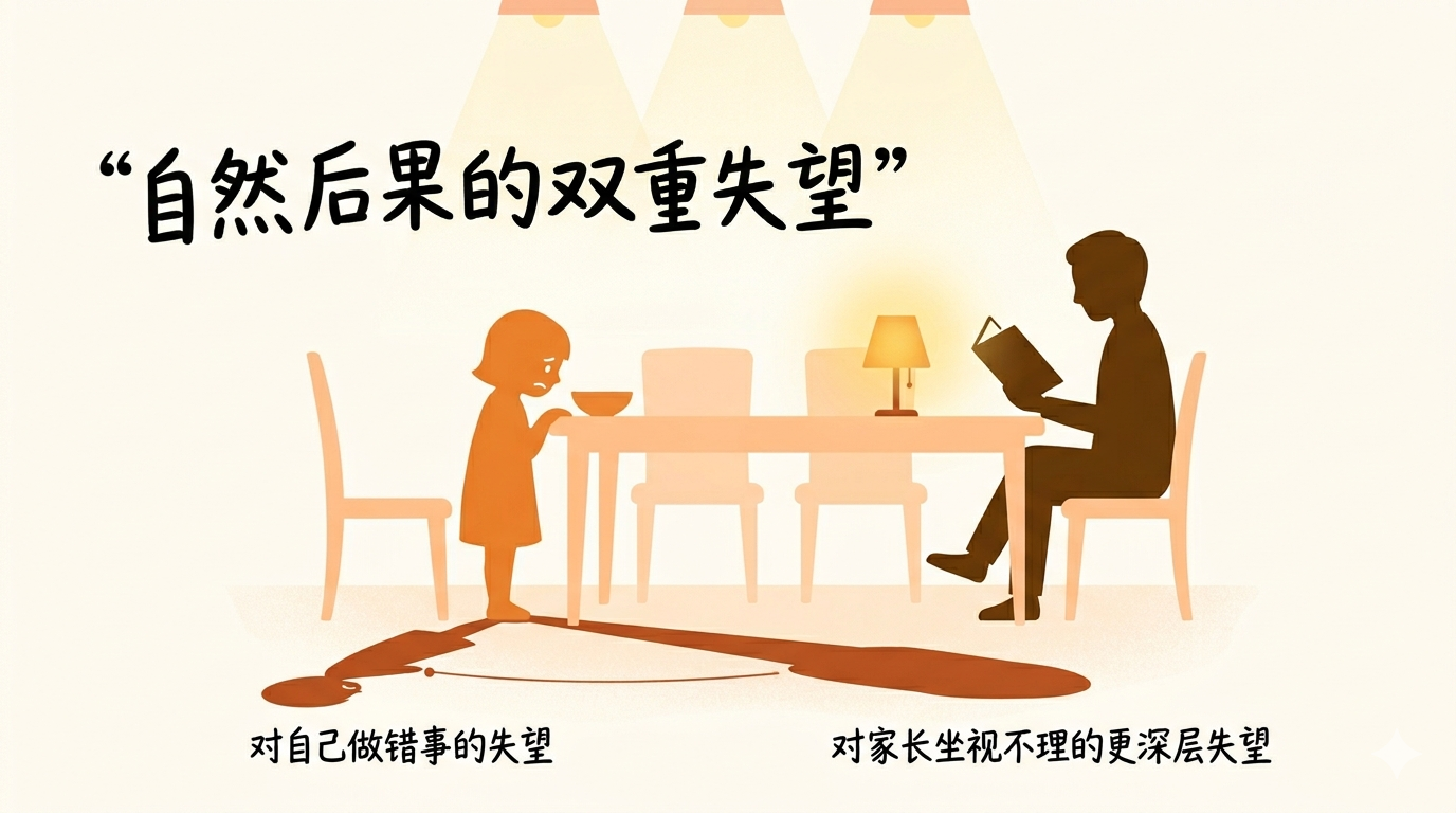 自然后果的双重失望——对自己失望，更对袖手旁观的家长失望