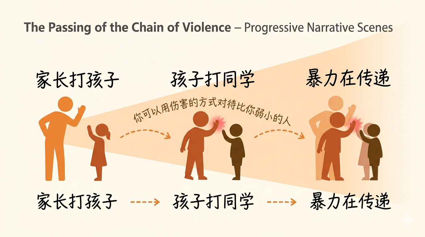 暴力的链条——"你可以用伤害的方式对待比你弱小的人"