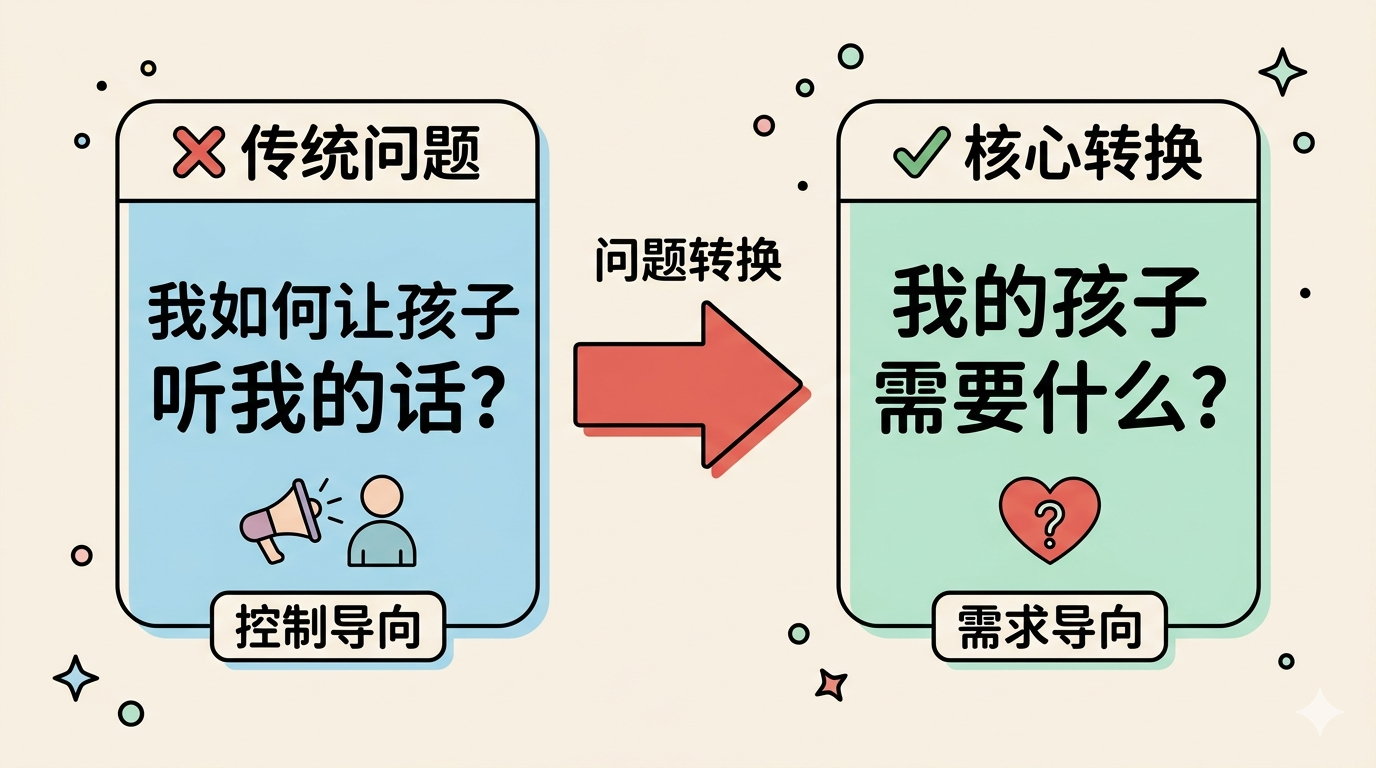 核心问题转换：从"让孩子听话"到"孩子需要什么"