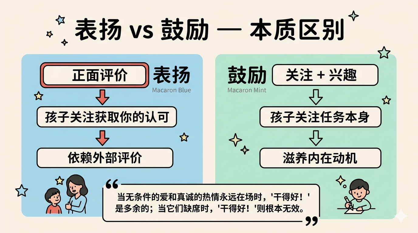 表扬vs鼓励的本质区别——评价 vs 关注