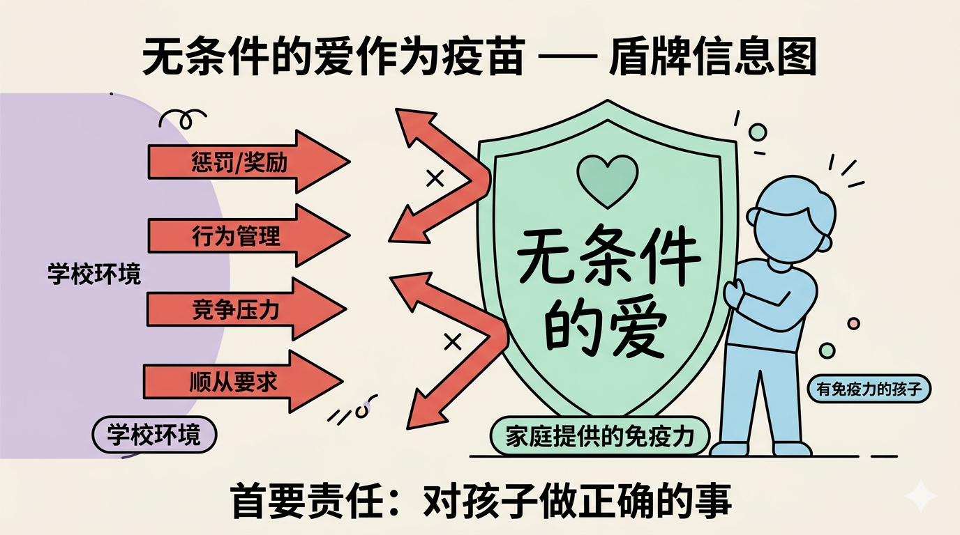 无条件的爱作为疫苗——面对控制环境的免疫力