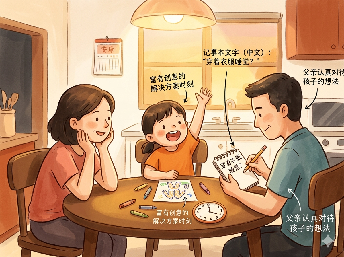 一家人围坐共同解决问题的温暖场景