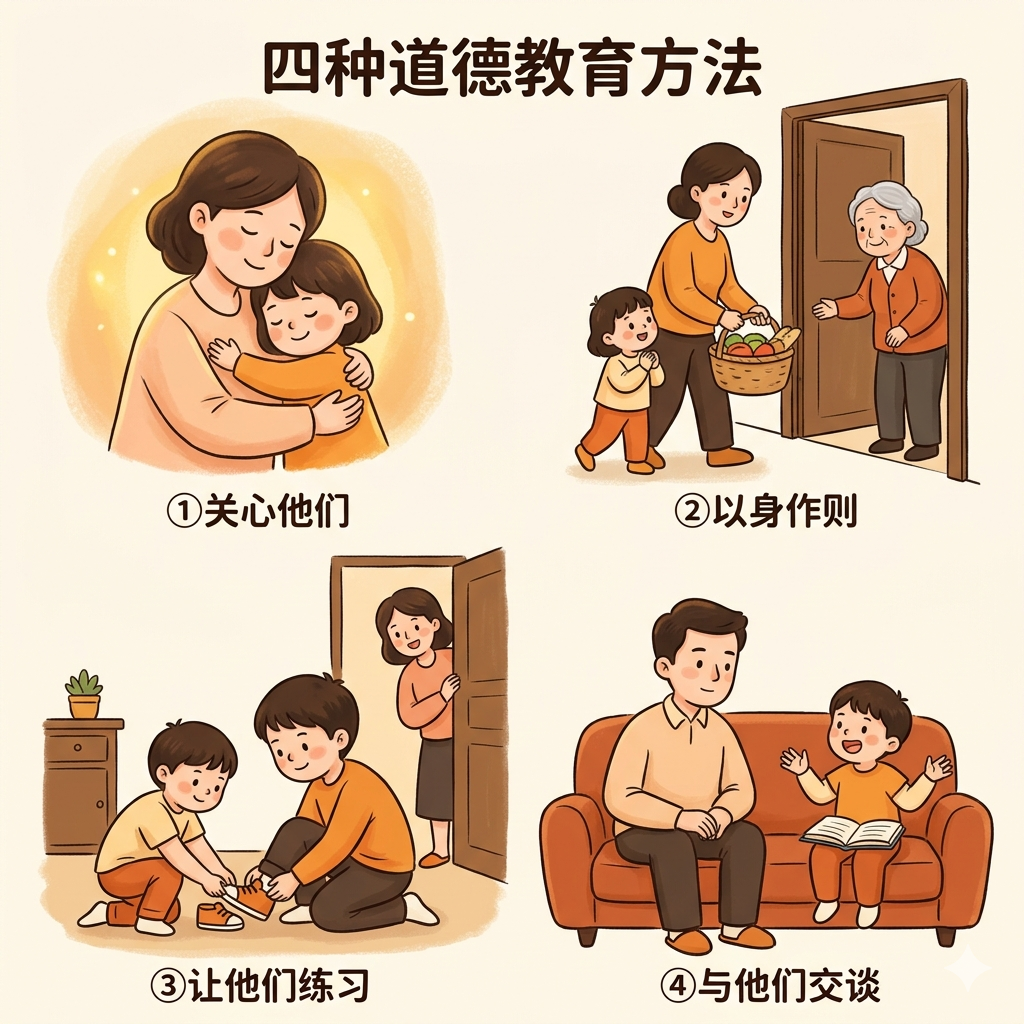 培养道德的四种方法：关心、示范、练习、交谈