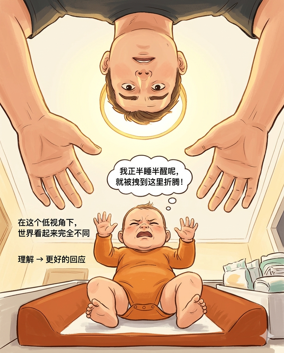 从婴儿视角看换尿片——世界看起来完全不同